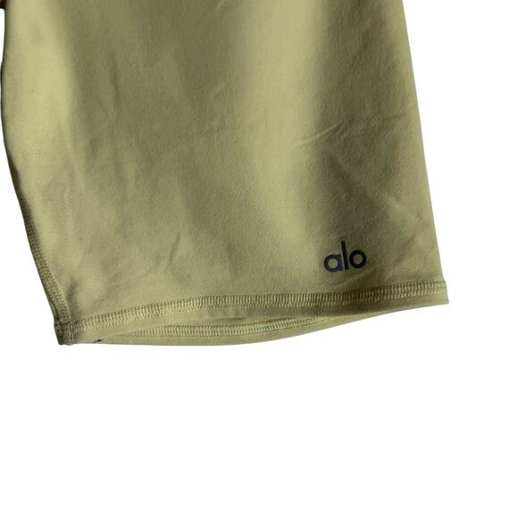 Alo Yoga Airbrush 5” Yellow High Waist Biker Athletic Workout Shorts Small - Picture 5 of 7